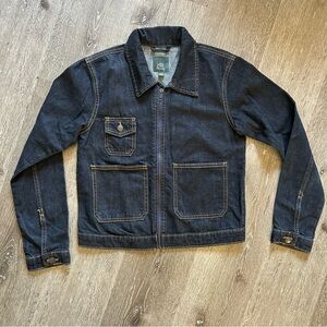 NWT‎ XS Wild Fable Dark Wash Zip Up Denim Jean Jacket Lightweight Cotton